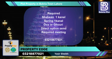 Residential Plot for Sale in Bahria Town, Lahore - (BP-78771)