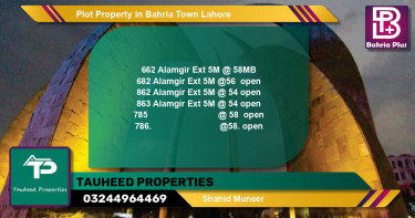 Residential Plot for Sale in Bahria Town, Lahore - (BP-78802)