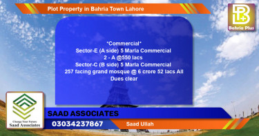 Commercial Plot for Sale in Bahria Town, Lahore - (BP-78834)