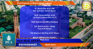 Residential Plot for Sale in Bahria Town, Lahore - (BP-78892)