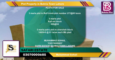 Residential Plot for Sale in Bahria Town, Lahore - (BP-78920)