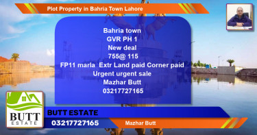 Residential Plot for Sale in Bahria Town, Lahore - (BP-78952)