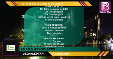 Residential Plot for Sale in Bahria Town, Lahore - (BP-79050)