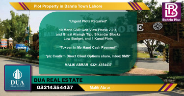 Residential Plot for Sale in Bahria Town, Lahore - (BP-79095)