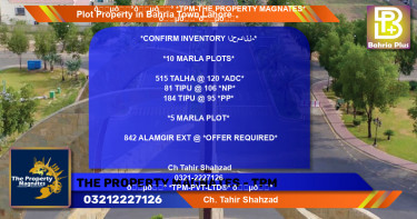 Residential Plot for Sale in Bahria Town, Lahore - (BP-79105)