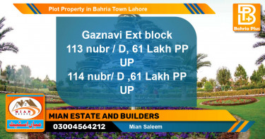Residential Plot for Sale in Bahria Town, Lahore - (BP-79124)