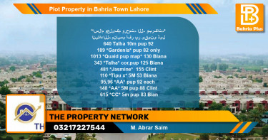 Residential Plot for Sale in Bahria Town, Lahore - (BP-79205)