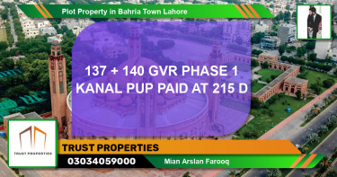 Residential Plot for Sale in Bahria Town, Lahore - (BP-79235)