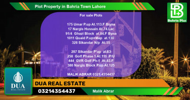 Residential Plot for Sale in Bahria Town, Lahore - (BP-79257)