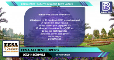 Commercial Property for Sale in Bahria Town, Lahore - (BP-79317)