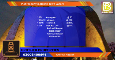 Residential Plot for Sale in Bahria Town, Lahore - (BP-79475)