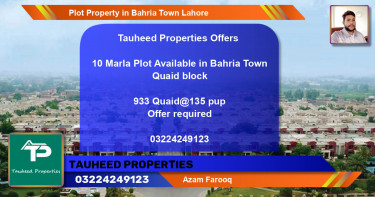 Residential Plot for Sale in Bahria Town, Lahore - (BP-79505)