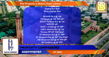 Residential Plot for Sale in Bahria Town, Lahore - (BP-79690)