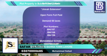 Residential Plot for Sale in Bahria Town, Lahore - (BP-79696)