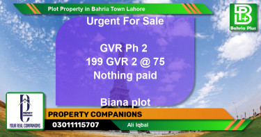 Residential Plot for Sale in Bahria Town, Lahore - (BP-79722)