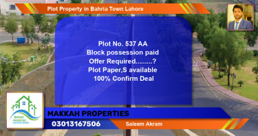 Residential Plot for Sale in Bahria Town, Lahore - (BP-79724)