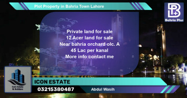 Residential Plot for Sale in Bahria Town, Lahore - (BP-79777)