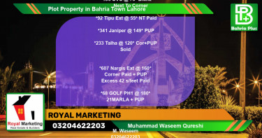 Residential Plot for Sale in Bahria Town, Lahore - (BP-79833)