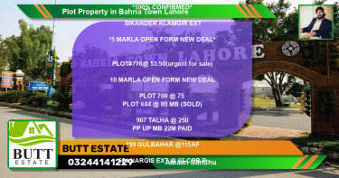 Residential Plot for Sale in Bahria Town, Lahore - (BP-79838)
