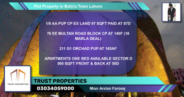 Residential Plot for Sale in Bahria Town, Lahore - (BP-79843)