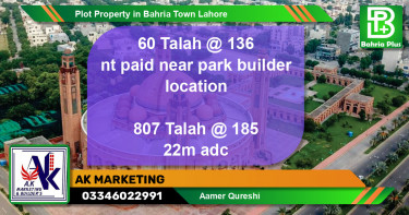 Residential Plot for Sale in Bahria Town, Lahore - (BP-79918)