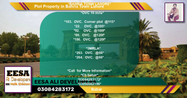 Residential Plot for Sale in Bahria Town, Lahore - (BP-79939)