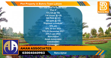 Residential Plot for Sale in Bahria Town, Lahore - (BP-79964)
