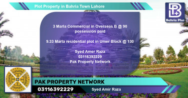 Commercial Plot for Sale in Bahria Town, Lahore - (BP-80009)