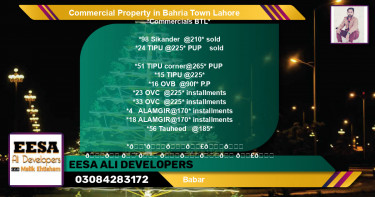 Commercial Property for Sale in Bahria Town, Lahore - (BP-80084)