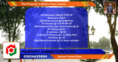 Residential Plot for Sale in Bahria Town, Lahore - (BP-80107)