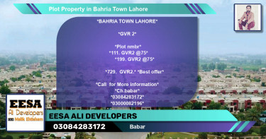 Residential Plot for Sale in Bahria Town, Lahore - (BP-80134)