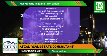Commercial Plot for Sale in Bahria Town, Lahore - (BP-80162)