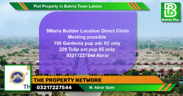 Residential Plot for Sale in Bahria Town, Lahore - (BP-80168)