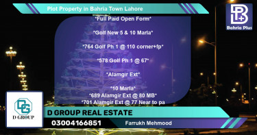 Residential Plot for Sale in Bahria Town, Lahore - (BP-80197)