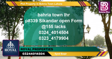 Residential Plot for Sale in Bahria Town, Lahore - (BP-80217)