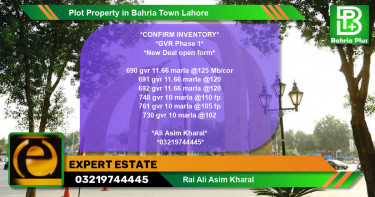 Residential Plot for Sale in Bahria Town, Lahore - (BP-80274)