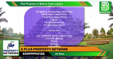 Residential Plot for Sale in Bahria Town, Lahore - (BP-80295)