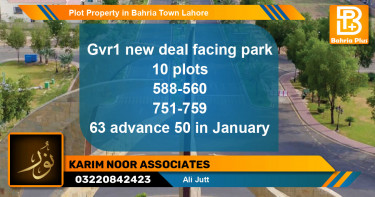 Residential Plot for Sale in Bahria Town, Lahore - (BP-80312)