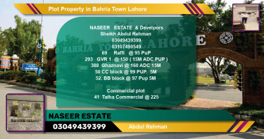 Commercial Plot for Sale in Bahria Town, Lahore - (BP-80314)