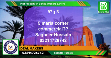 Commercial Plot for Sale in Bahria Orchard, Lahore - (BP-80325)