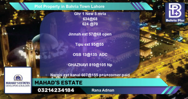 Residential Plot for Sale in Bahria Town, Lahore - (BP-80338)