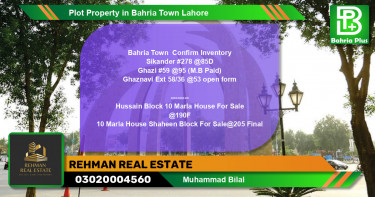 Residential Plot for Sale in Bahria Town, Lahore - (BP-80352)