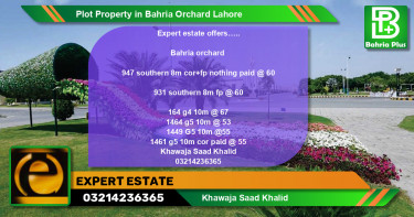 Residential Plot for Sale in Bahria Orchard, Lahore - (BP-80399)