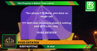 Residential Plot for Sale in Bahria Town, Lahore - (BP-80400)