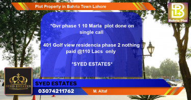 Residential Plot for Sale in Bahria Town, Lahore - (BP-80402)