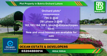 Residential Plot for Sale in Bahria Orchard, Lahore - (BP-80407)