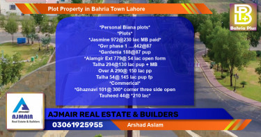 Residential Plot for Sale in Bahria Town, Lahore - (BP-80415)