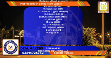 Commercial Plot for Sale in Bahria Town, Lahore - (BP-80421)