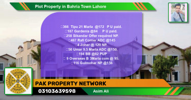 Residential Plot for Sale in Bahria Town, Lahore - (BP-80446)
