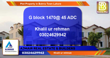 Residential Plot for Sale in Bahria Town, Lahore - (BP-80490)